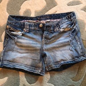 Maurices denim shorts, size 13/14, lightly worn.